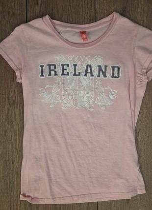 Футболка жіноча вінтажна рожева з принтом ireland, розмір s