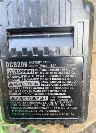 Акумулятор dewalt dcb206 xr 20в 6аг 3