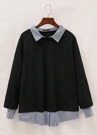 Джемпер з імітацією сорочки shein 3xl