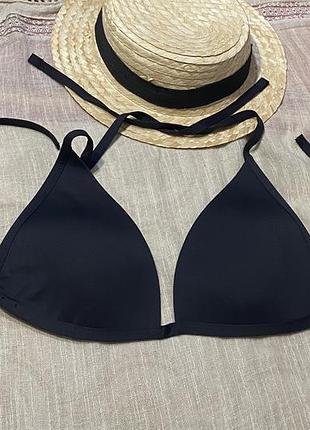 Calzedonia крутой базовый черный верх от купальника на завязках качественного бренда чашка - 15х15 см