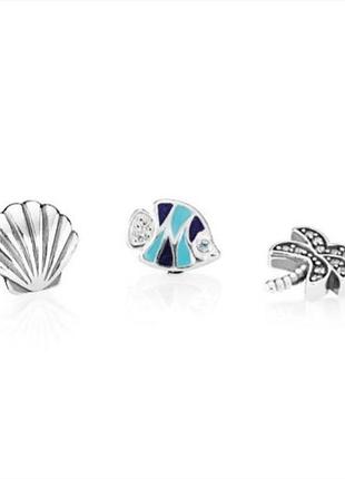 Серебряные петиты трио пандора pandora