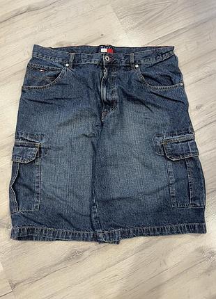 Tommy hilfiger vintage джинсові карго шорти w36 оригінал sk8 hip hop