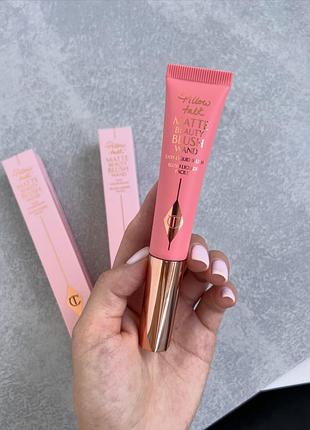 Кремові матові рум'яна charlotte tilbury pillow talk matte beauty blush wands  відтінок pink pop, 12 мл