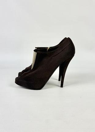 Жіночі туфлі на підборах fendi vintage heels оригінал замшеві коричневі розмір 36 / 23.5 см