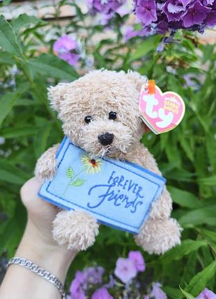 Колекційний ведмедик тедді з листівкою forever friends ty beanie babies оригінал з біркою