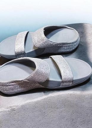 Fitflop женские сандалии шлепанцы lulu superglitz, серебристо-сером цвете, роз.41