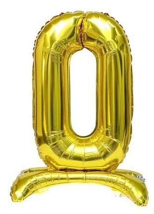 Кулька фольгована цифра "0" підлогова 80см золото fl-010-0 knz