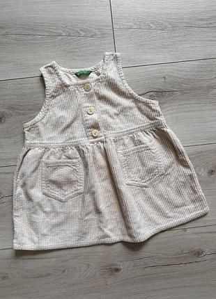 Винтажный вельветовый сарафан на малышку united colors of benetton 6-9 мес / 74 см