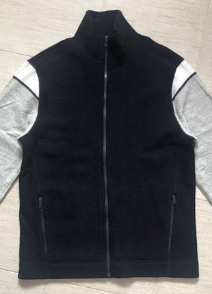Теплый кардиган кофта, шерсть мериноса, с карманами, на молнии, armani exchange a|x. 46/48 евро