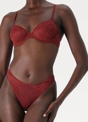 Розкішний теракотовий комплект білизни від calvin klein із серії sheer marquisette,