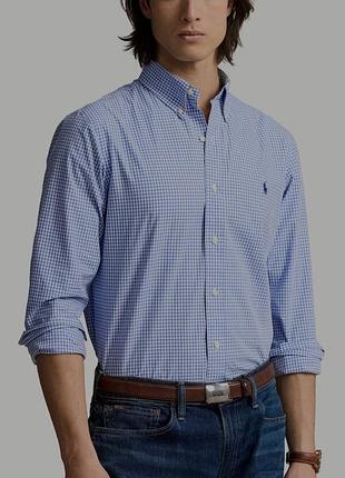 Оригинальная мужская рубашка polo ralph lauren в сине-белую клетку
размер м