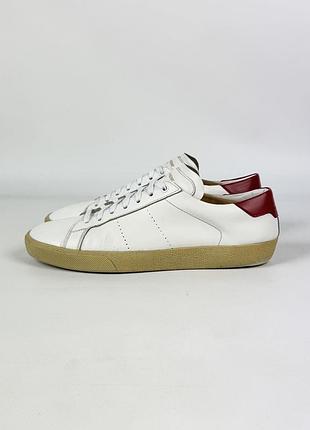 Кросівки кеди saint laurent court classic sl/06 white leather sneakers ysl білі шкіряні чоловічі розмір 42 / 27 см
