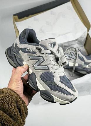Серые кроссовки унисекс new balance 9060 grey х нью беланс 36