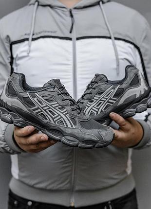 Серые кроссовки унисекс asics gel nyc grey termo winter х ассикс 43