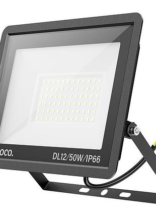 Светодиодная уличная лампа hoco dl12 ultra thin outdoor 50 вт 4500 лм 180° ip66 черный