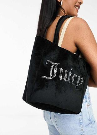 Juicy couture velour y2k minu tote bag diamante logo жіноча сумка міні