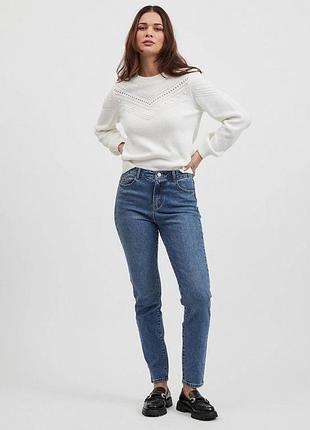 Джинси мом high waist & mom fit жіночі vila сині xs l (12345908-12)