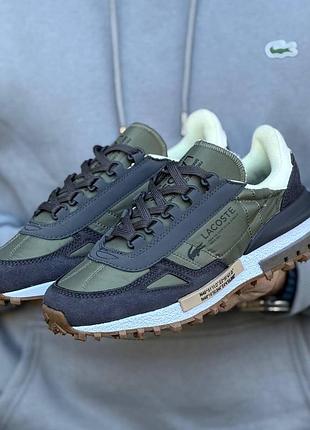 Кроссовки мужские зеленые lacoste elite active t green размеры 41 42 43 44 45