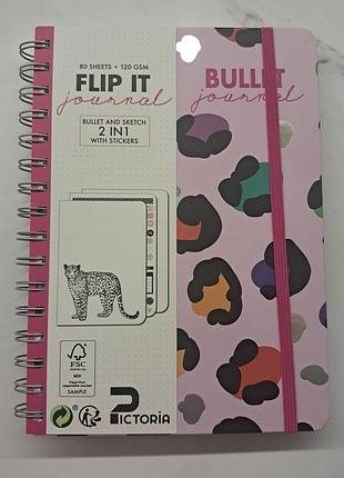 Блокнот pictoria а5 на спирали в клетку и капочку с твердой обложкой 80 листов bullet journal sketch journal