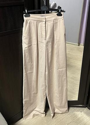 Жіночі пудрові брюки палаццо h&m 34 xs
