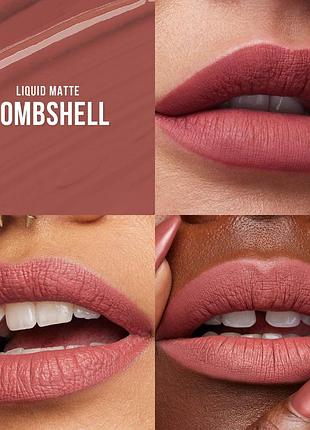 Huda beauty liquid matte lipstick «bombshell», повний розмір, нова