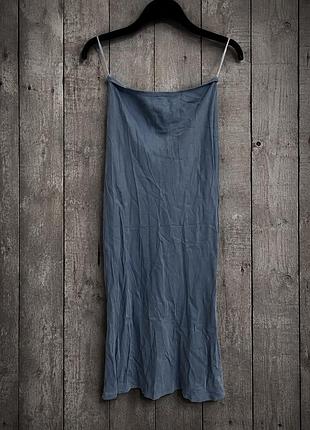 Шовковиста блакитна сукня-комбінація topshop (розмір m / eur 38)
