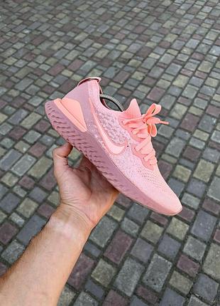 Nike epic react flyknit 2 кросівки легкі літні оригінал рожеві сітка bq8927-600