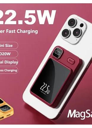 Мобільна зарядка magnetic power bank 90.000mah 22.5w ∙ компактний та потужний павербанк magnetic power bank 90.000mah 22.5w