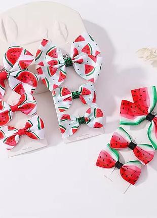 Набір заколок 🍉 3 бантики (1 великий і 2 однакових менших)
