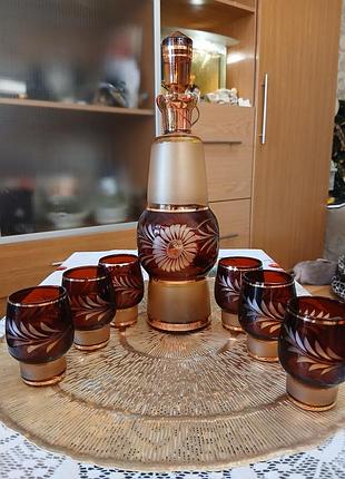 Винтажный набор-графин и 6 рюмок