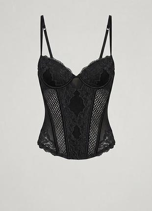 Елегантний актуальний корсет мереживо h&m 38-40 m-l 75c 🔥🔥🔥