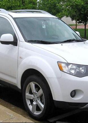 Дефлекторы окон (ветровики) mitsubishi outlander 2010 з нержавіючої чорної сталі (hawk)