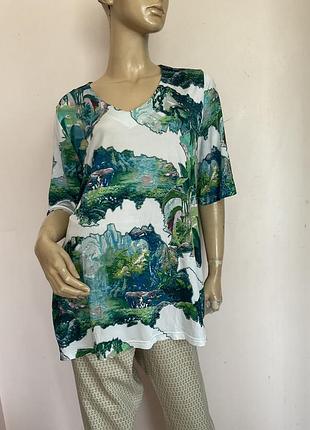 Фирменная вискозная блузка/ xl- xxl/ brend ulla popken