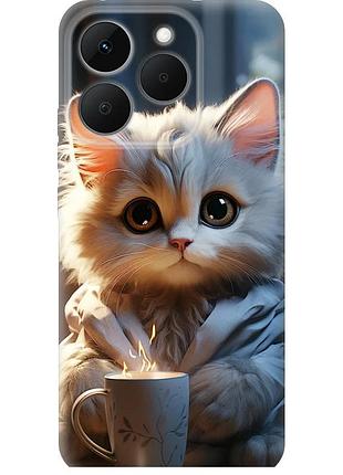 Чехол силиконовый на телефон realme 15t 5g white cat "5646u-4159-58250"