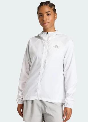 Вітровка для бігу adidas response hoodie jacket біла р m
