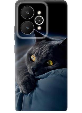 Чехол силиконовый на телефон realme 15 / 15 pro дымчатый кот "825u-4137-58250"