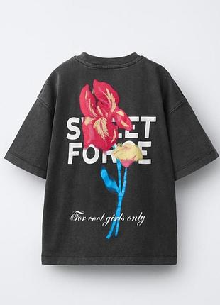 Футболка zara с вареным эффектом для девочки