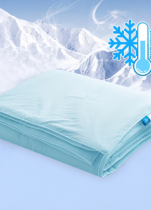 Охлаждающее летнее одеяло kankaeu summer cooling duvet ice silk, двухстороннее, 150×200 см, синяя