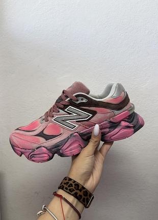 New balance 9060 custom pink пляма клею на емблемі
