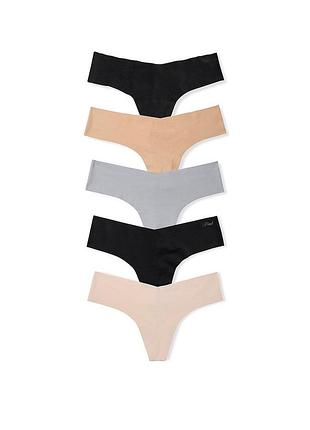 Victoria ́s victorias secret віктория сикрет набір трусики стрінги безшовні pink 5-pack no-show thong pant