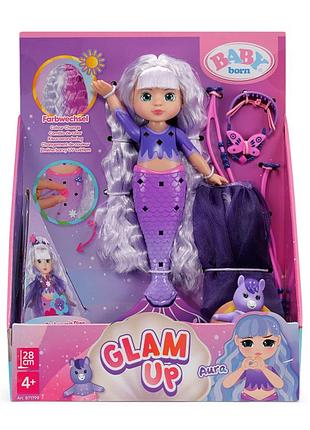 Лялька baby born glam up русалонька аура 28 см