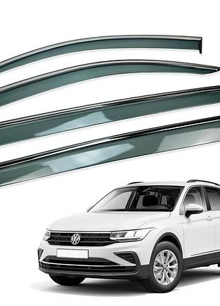 Д/в volkswagen tiguan 2016-2025 allispace 4шт. нерж. з хром полоскою (hawk)