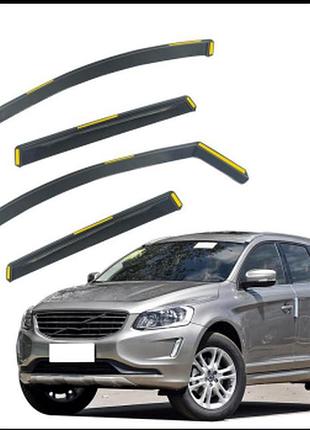 Дефлектори вікон (вітровики) volvo xc60 2018+ вставні (hawk)