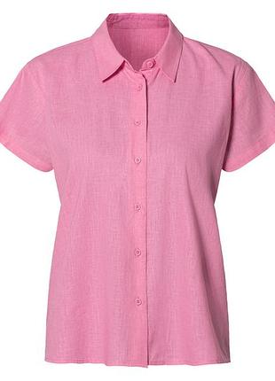 Рубашка льняная с коротким рукавом для женщины esmara lidl 442997 42(m) розовый