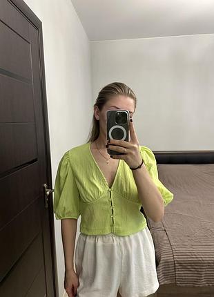 Блуза в трендовому лаймовому кольорі 💚