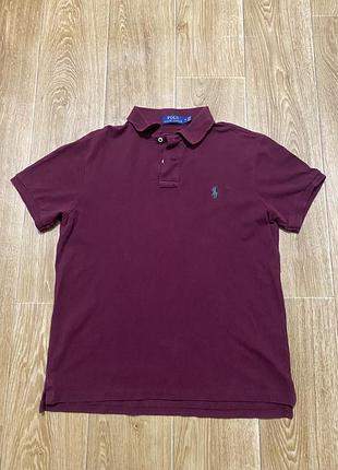 Оригинальное поло polo ralph lauren бордовое / футболка ральф лорен m