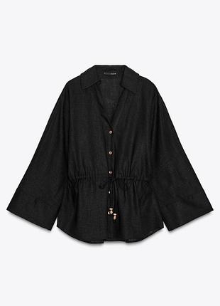 Рубашка кимоно из льна zara,p. xl