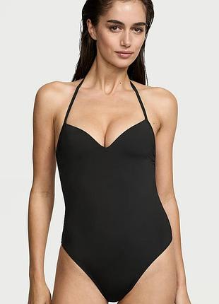 Слитный черный купальник с пуш-ап victoria’s secret 🎀