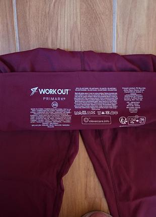 Леггинсы спортивные primark workout бордовые xs 5