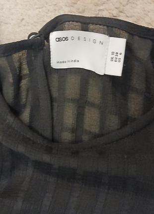 Макси черное платье прозрачное с ярусной юбкой, asos, р. м 7